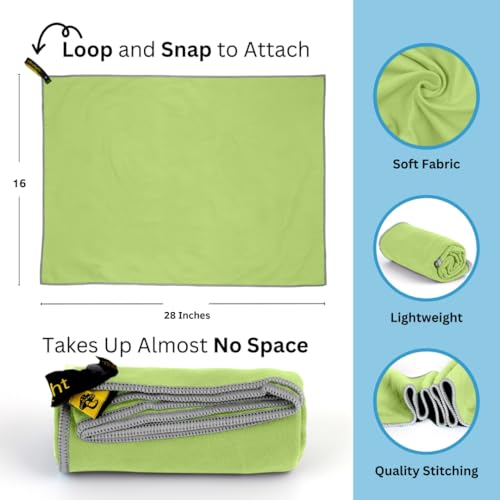 Backpacking Ultralight Quick Dry Microfiber Soft Fast Drying Hand and Face Towel Wash Cloth Camping Yoga Hiking Active Lifestyle (Lime, Medium 16x28) - color: Lime, size: Medium