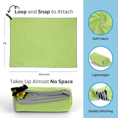 Backpacking Ultralight Quick Dry Microfiber Soft Fast Drying Hand and Face Towel Wash Cloth Camping Yoga Hiking Active Lifestyle (Lime, Medium 16x28) - color: Lime, size: Medium