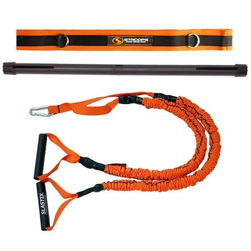 Stroops Slastix Dual Resistance Bands Training Kit - Complete Resistance Band Set for Strength, Mobility & Full-Body Workout | 90 System Spine Strap - color: Orange, size: Very Heavy