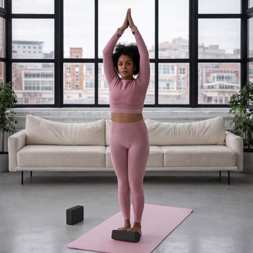 GOGO Yoga Blocks Bulk Gym Block Black, Exercise Workout Fitness Bricks Non-Slip for Meditation Physical Therapy - size: 10PACKS