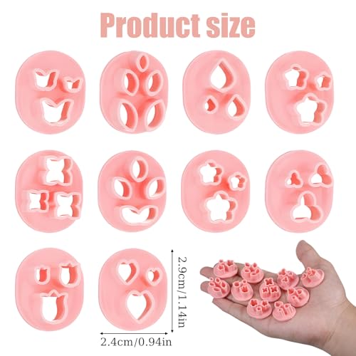 10 PCS Polymer Clay Cutters, Flower Petal Clay Cutter for Earrings Making 10 Shapes Floral Leaf Butterfly Heart Clay Molds DIY Jewelry Tools