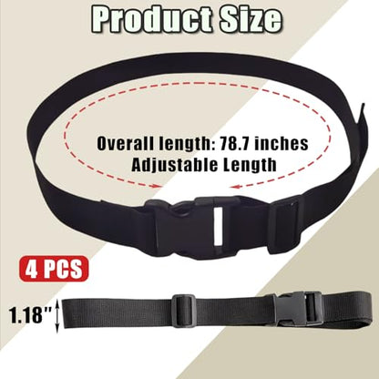 4 Pack Heavy Duty Adjustable Nylon Tie Down Straps with Quick-Release Buckles Yoga Mat Straps for Camping Gear Moving Luggage Mattress & Outdoor Equipment Multi-Purpose Securing Strap (Black-4Pcs) - color: Black-4Pcs