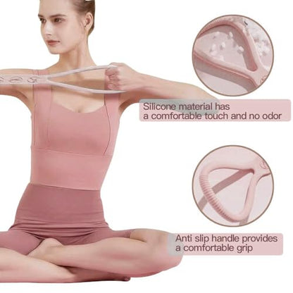 2026 Upgraded Figure 8 Resistance Band for Physical Therapy, Shoulder Back Arm Exercise Bands, 3 Resistance Levels for 15 25 35lb for Kids Adult Elderly - color: 15LB Pink