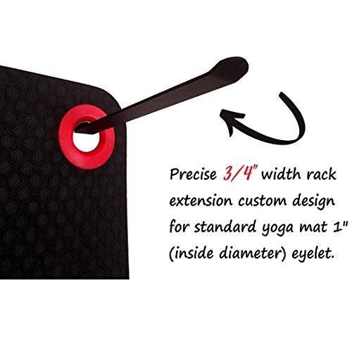 IRON AMERICAN Yoga Mat Hanger - Adjustable Hooks for Exercise Mats, Foam Rollers & Gym Equipment Storage - Wall Mounted - Hardware Included - (6.75" x .75") - American Steel - style: 1-PAIR