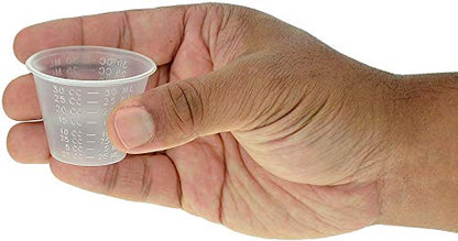 [100 Pack - 1oz] Epoxy Resin Mixing/Medicine Cups with 50 Bonus Mixing Sticks - 1 Ounce Graduated Plastic Cups (1 Sleeve) - EpoxyStix - size: 100ct with 50 Stir Sticks