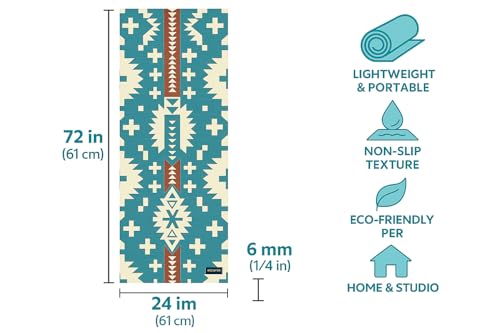 Yune Yoga x Pendleton Spider Rock Yoga Mat – 72”x24”, 6mm Thick, Non-Slip, Eco-Friendly PER – Native-Inspired Design for Home & Studio
