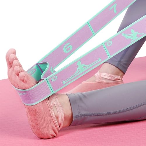 Multi-Loop Stretch Band - Yoga, Pilates, Ballet, and Physical Therapy Stretching Strap for Flexibility, Leg Stretching, and Exercise - Durable Stretching Equipment - color: Purple - 11 Loops