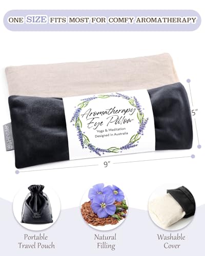 Hihealer Lavender Eye Pillow for Relaxation, Yoga, Sleep, Weighted Eye Mask - color: Midnight Black