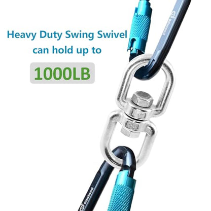 Bonsicoky M8 Double Ended Swivel Eye Hook, 2 Pcs | 304 Stainless Steel, Eye to Eye Swivel, Shackle Ring Connector - color: M8, size: 2 PCS