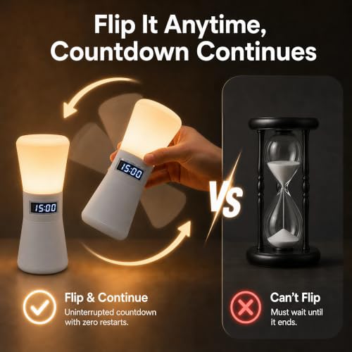 RGB Rechargeable Digital Hourglass, LED Visual Timers, 1-99 Mins - color: Multicolor
