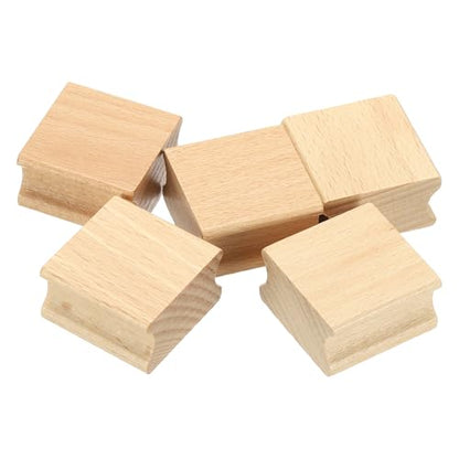 PATIKIL 35x35mm Blank Wood Rubber Stamp Mounts, 5Pcs Wooden Rubber Stamp Handle Hard Wooden Blocks for Making DIY Crafting, Brown - size: 35x35mm