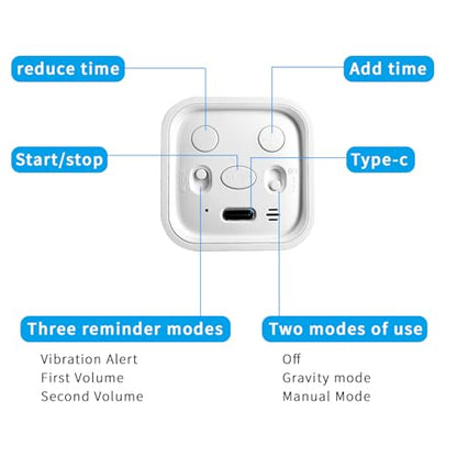 Qumox Digital Cube Timer, Rechargeable Flip Timer with Gravity Sensor & Manual Mode, 5/10/30/60 Minute Countdown, USB-C, LED Display, Vibration & Sound Alerts for Study, Work, Cooking, Fitness