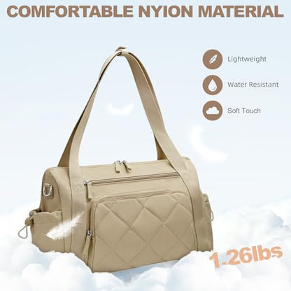 SYTRAH Gym Bag for Women, Duffle Sport Purse for Travel & Dance Khaki - color: Yellow(No shoe compartment)