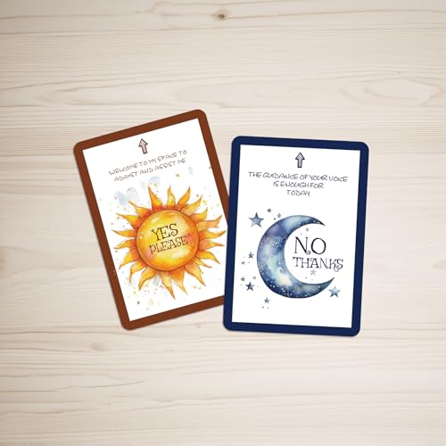 Rounded Corners Yoga Consent Cards,20 Pcs Double-Sided Assist Cards for Yoga Teachers, Pilates and Dance,Yes or No Adjust Cards(7 * 10cm)