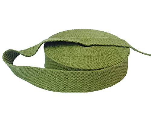 1 Inch Cotton Webbing 10 Yards Cotton Strap for Tote Canvas Bags Crafts Sewing (2017 Moss Green) - color: 2017 Moss Green