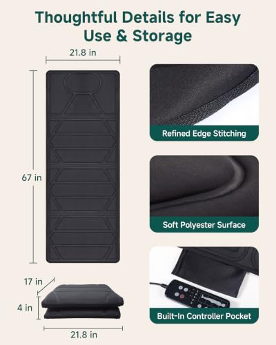 Snailax Full Body Massage Mat with Heat, 10 Motors Vibration Massage Pad