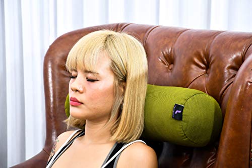 Leewadee Small Yoga Bolster – Shape-Retaining Cervical Neck Roll, Tube Pillow for Comfortable Reading, Kapok Filling, 22 x 6 x 6 inches - color: Cl23 - Green