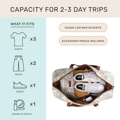 Jadyn Luna Women's Weekender Bag and Travel Duffel, Large 37 Liter Capacity - color: Mosiac, size: Large