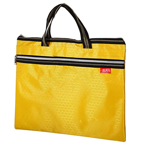 PATIKIL Waterproof Zipper File Bag, Documents Storage Zip Pouch, Yellow | 11x14inch Bag Books Tools for Office Travel - color: Yellow