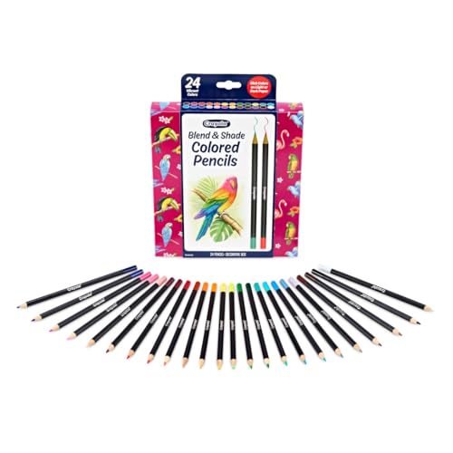 Crayola Blend & Shade Colored Pencils Set (24ct) Colored Pencils for Adult Coloring, Art Supplies for Sketching & Drawing, Gifts for Teens - size: 1 Count (Pack of 1), style: Blend & Shade