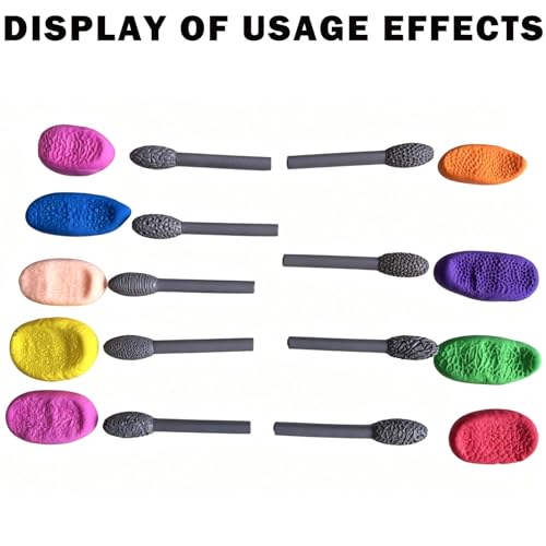 Texture Tool Sets for Clay Art - 9/23pcs Oval Clay Modeling Pattern Rollers Kit with Ergonomic Handles, Small Clay Texture Rollers for Polymer Clay, Pottery (9pcs Single Head) - color: 9pcs Single Head