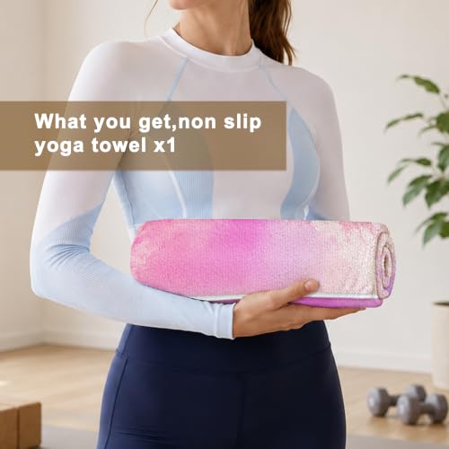 Yoga Mat Towel Non Slip Ultra-Absorbent Hot Yoga Towel, Super Stylish Printed Sweat Hot Yoga Towel, Ideal for Home, Workouts, Pilates, Yoga, 72 x 27in, Purple & Pink Tie Dye - color: Purple & Pink Tie Dye