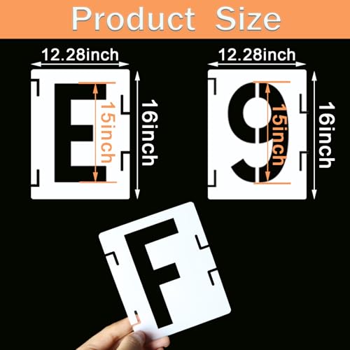 YEAJON 15 Inch Letter Stencils Symbol Numbers Craft Stencils, 42 Pcs Reusable Alphabet Templates Interlocking Stencil Kit for Painting on Wood, Wall, Rock, Sign, DIY Art Projects (15 inch) - size: 15 inch