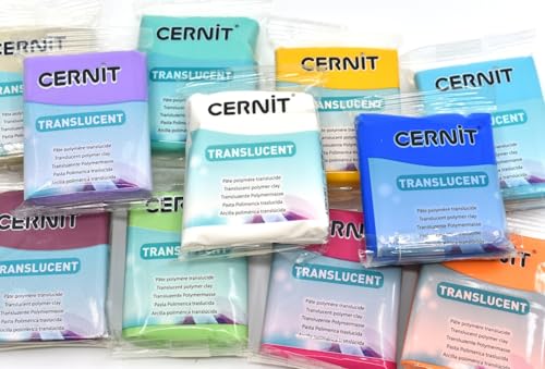 CERNIT Transparant Clay 56g, Ruby Red, 7 x 5.5 x 1.5 cm - color: Ruby Red