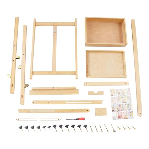 Wood Foldable Easel Stand, Large Wood H-Frame Easel with Storage Drawer & Tray, Adjustable Artist Easel Stand for Painting, Display, Activities, Students, Holds Canvas Art Up to 36"