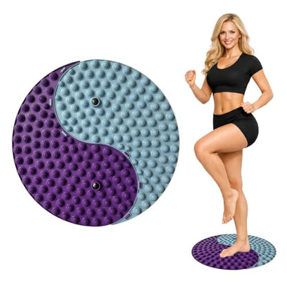 Foot Massager Mat, Yinyang Balance Tai chi Bagua Pattern with Magnetic Therapy, Acupressure Reflexology Mat for Daily Foot Relaxation and Pain Relief, Purple and Blue - color: Purple and Blue