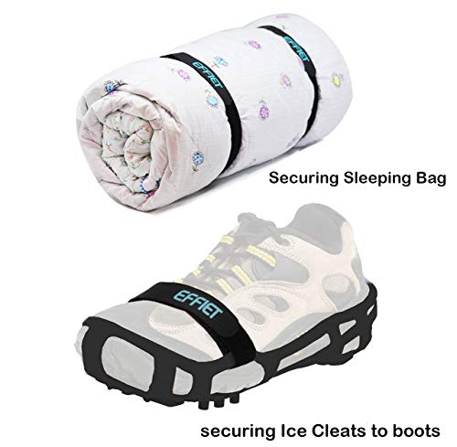 12 Packs Fastening Cord Wrap 1 x 24 Inches Hook and Loop Cinch Straps, EFFIET Adjustable Adhesive Extension Hose Storage Strap, Securing Bike Sleeping Bag for Yoga Mat
