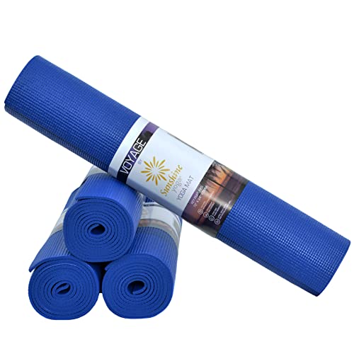 Voyage 5mm Studio Yoga Mats, 4 Pack, 72x24in - color: Dark Blue