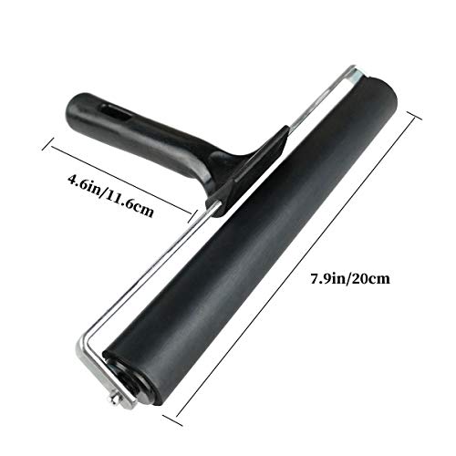 7.9'' Rubber Roller Glue Roller for Anti Skid Tape Construction Tools, Printmaking, Inking and Gluing Applications