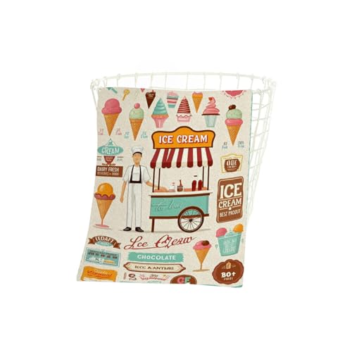 Ice Cream Sweet Food Bath Towel 15X30 Inch Washcloths Dessert Scoop Parlor Face/Body/Hair/Hand Towel for Spa Gym Yoga Swim Bathroom Kitchen Hotel - color: Ice Cream Sweet