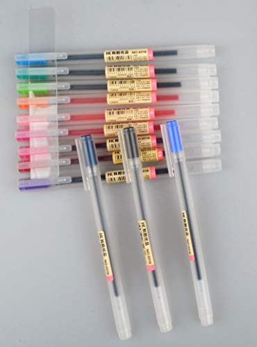 bouti1583 Gel Pens [0.5mm] 12 Colors Pack Ink Ball Point Pen For Office School Stationery Supply