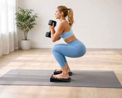 2Pcs Heel Elevated Squat Wedge 15° Incline Workout Wedge for Squats 9.7''x5.9''x2.6'' Foot Wedges for Exercise,Calf Stretching and Physical Therapy (Fit US 6–6.5 Women)