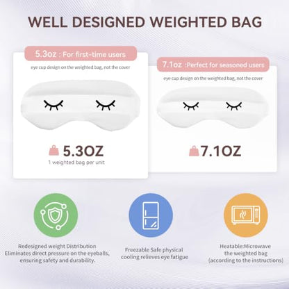 Lyocell Weighted Sleep Eye Mask for Women Men, 5.3oz & 7oz, Removable Washable Weighted Bag, Light Blocking Eye Cover, Soft Eye Shade for Travel Essentials, Office Naps, Gift,Pink - color: Pink