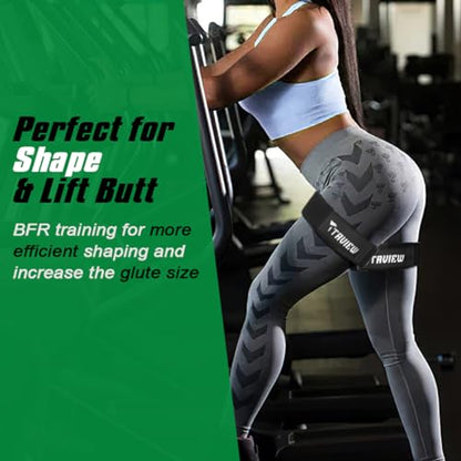Occlusion Bands for Women Glutes & Hip Building, Blood Flow Restriction Bands BFR Bundle Booty Bands, Best Fabric Resistance Bands for Exercising Your Butt, Squat, Thigh, Fitness - color: Black