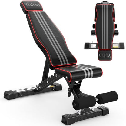 YOLEO Adjustable Weight Bench, ASTM-Certified 827LBS - size: XL