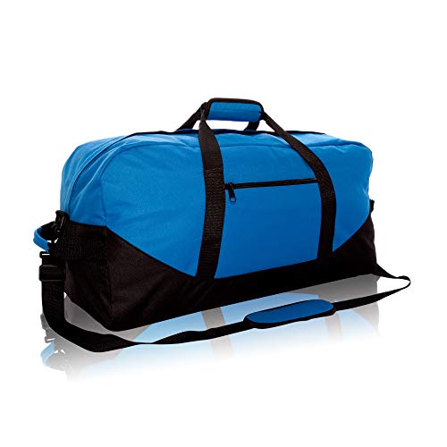DALIX 25" Big Adventure Large Gym Sports Duffle Bag (Black Grey Navy Blue Red Camo) - color: Royal Blue