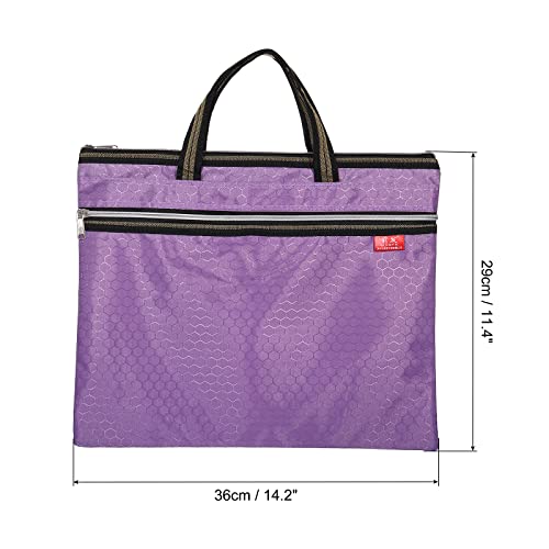 PATIKIL Waterproof Zipper File Bag, Documents Storage Zip Pouch, Purple | 11x14inch Bag Books Tools for Office Travel - color: Purple