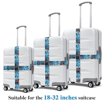 6 Pieces Luggage Straps Patterned Luggage Strap Suitcase Straps Luggage Belt Adjustable Travel Luggage Belt Strap with Quick Release Buckle, 2 inches Wide by 72 inches Long (Persian Style) - style: Persian Style