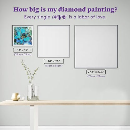 DIAMOND ART CLUB Shimmering Succulents Diamond Art Kits for Adults | Premium Diamond Painting Kit, Fun DIY Crafts for Adults, Round Diamond Art Canvas, 13" x 13" (33 x 33 cm) - color: Shimmering Succulents