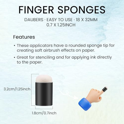 40 Pieces Sponge Daubers W/Storage Case - Great for Applying Ink, Chalk, Paint, and More to Your Projects - Fits Over The Finger and Makes Blending Accuracy Easier - color: Black