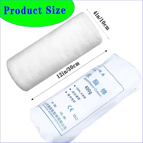 400g White Pure Cotton Roll, Absorb Well, Super Soft,Multipurpose for Makeup Removal,Wound Care，Applying Lotion or Powder,Nail Polish, Beauty Baby Care Pure Cotton Rolls，for Everyday Household Use