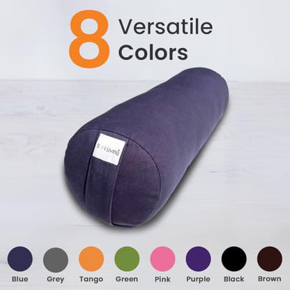 Pranayama Yoga Bolster Meditation Pillow - color: Navy Blue, size: Cylindrical 26" x 8"