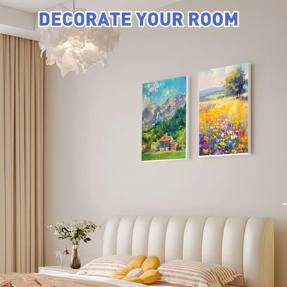 ESRICH Stretched Canvas for Painting 12x16 Inch, 2 Pack Blank Canvas -5/8 in Profile Primed Cotton White Canvases for Painting for Oil & Acrylic Paint - size: 12x16in