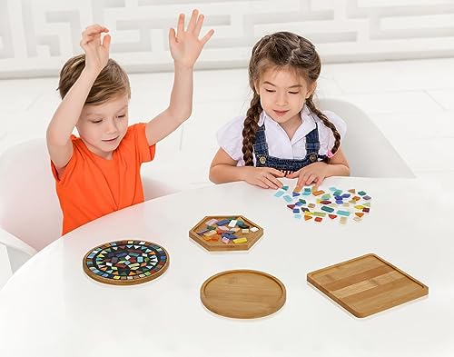 6pcs Wooden Mosaic Base, Various Shapes Substrates for Mosaic Crafts DIY Mosaic Tiles Coaster Base…