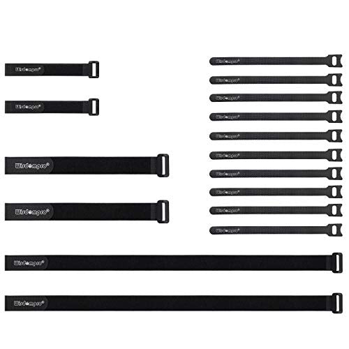 Wisdompro 16 Pack Mixed Size Hook and Loop Tie Down Cable Straps Heavy Duty - size: Mixed Size, 16 Pack