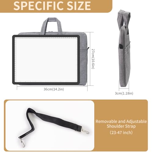 YINGWOND 9000LUX A4 Rechargeable Tracing Light Box with Padded Case,Wireless Diamond Art Light Board,Side Physical Buttons and Magnetic Portable Light Pad for Diamond Painting,Drawing,Sketching - style: Rechargeable A4 Black with Bag